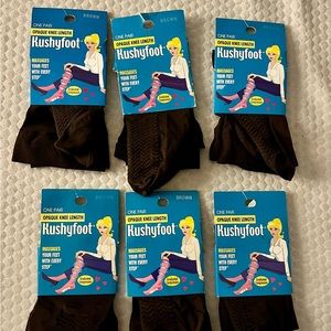 Kushyfoot opaque knee length compression socks.
